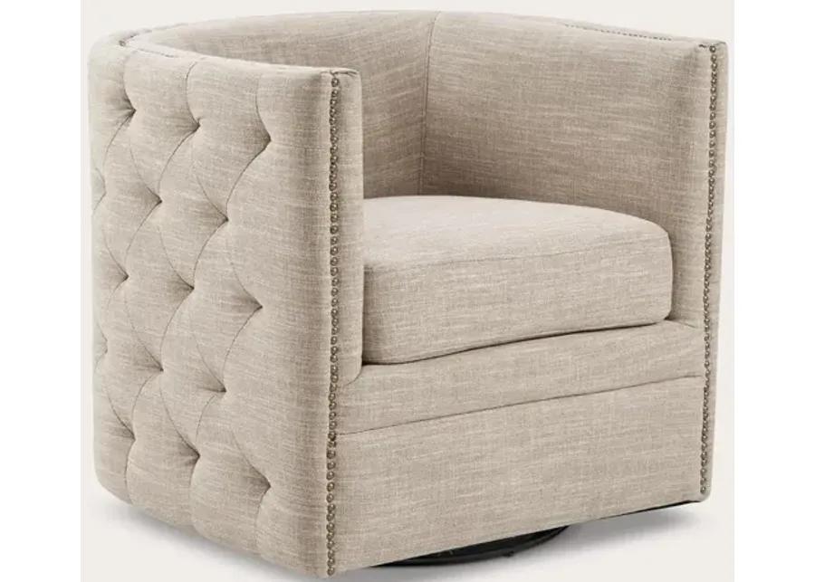 Madison Park Capstone Swivel Accent Chair - Cream