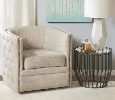 Madison Park Capstone Swivel Accent Chair - Taupe