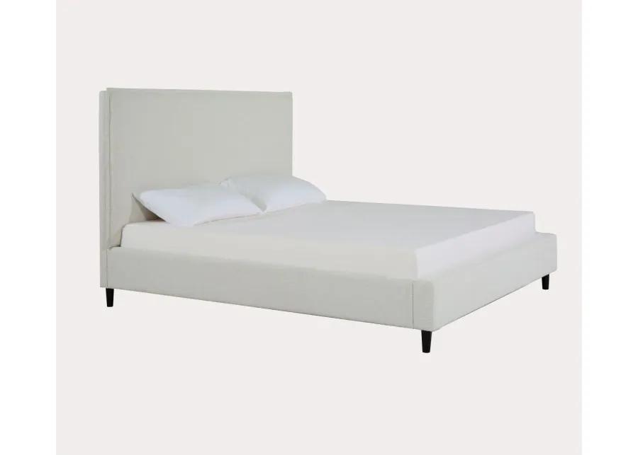 Palliser Sebring Snow Leather Upholstered Panel Bed - Queen