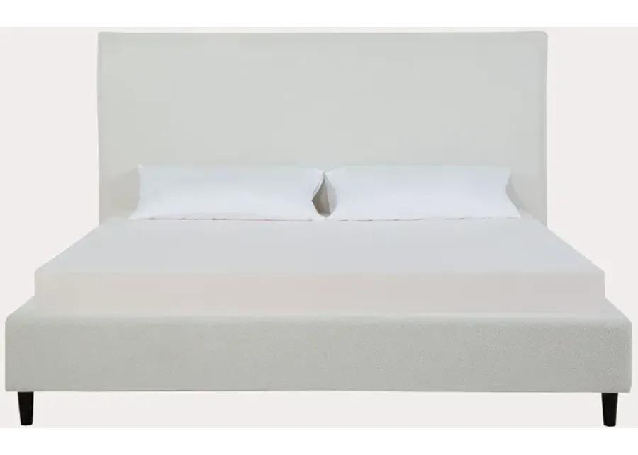 Palliser Sebring Snow Leather Upholstered Panel Bed - Queen