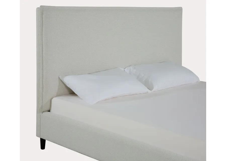 Palliser Sebring Snow Leather Upholstered Panel Bed - Queen