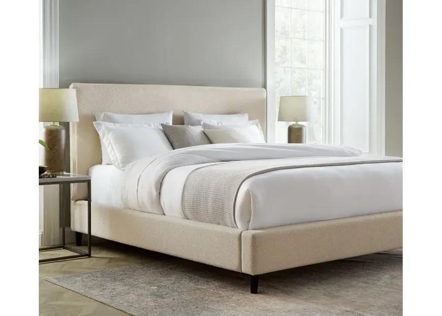 Palliser Sebring Snow Leather Upholstered Panel Bed - Queen