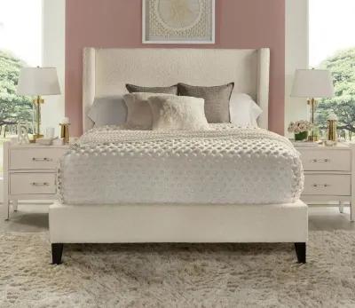 Parker House Angel Boucle Fabric Upholstered Bed - Ivory - Queen