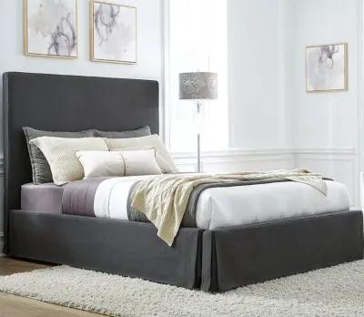 Modus Furniture Cheviot Upholstered Skirted Panel Bed - King