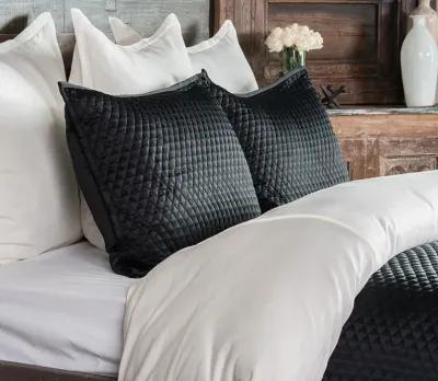 Villa by Classic Home Diamond Onyx Sateen Quilted Pillow Sham - King