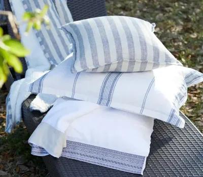 Villa by Classic Home Cyprus Ivory Blue Throw Blanket