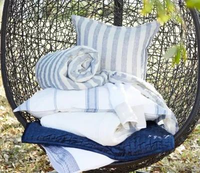 Villa by Classic Home Cyprus Ivory Blue Throw Blanket