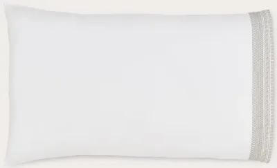 CM Home Olivia Embroidered Cotton Percale Pillowcase Set of 2 - White/White - Standard