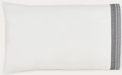 CM Home Olivia Embroidered Cotton Percale Pillowcase Set of 2 - White/White - Standard