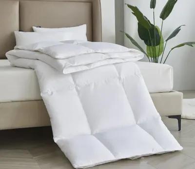 Serta All Season Polyester and Cotton Blend Goose Down Fiber Comforter - Full/Queen