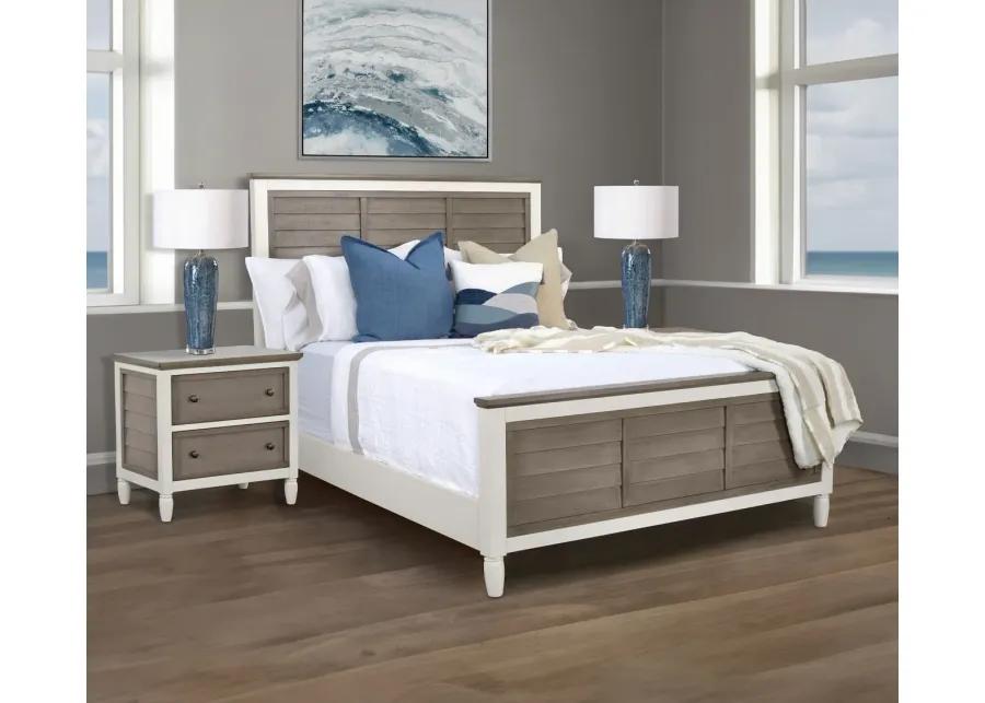 CM Home Delnoir Driftwood Louvered Panel Bed - Queen