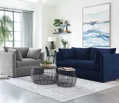 Overnight Sofa Kenley Upholstered Sleeper Sofa - Memory Foam - Indigo - Queen