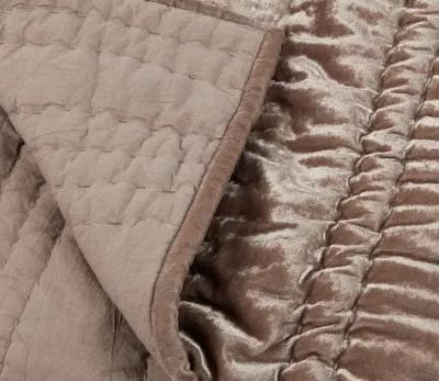 Villa by Classic Home Seville Desert Taupe Velvet Quilt - Queen