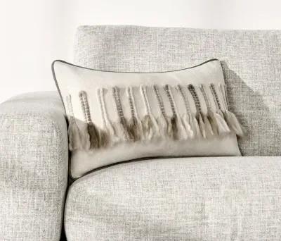 Villa by Classic Home Ambrose Ivory Taupe Throw Pillow - 14'' x 26''