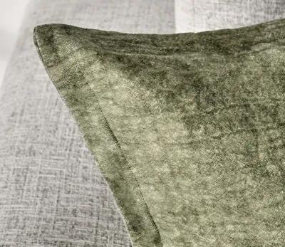 Villa by Classic Home Solstice Flax Linen Throw Pillow - Cedar Green