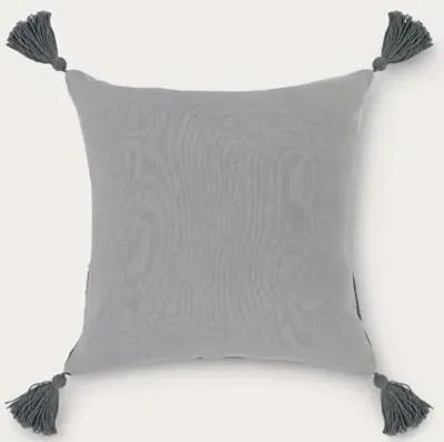 Villa by Classic Home Carve Sea Fog Blue Ivory Throw Pillow