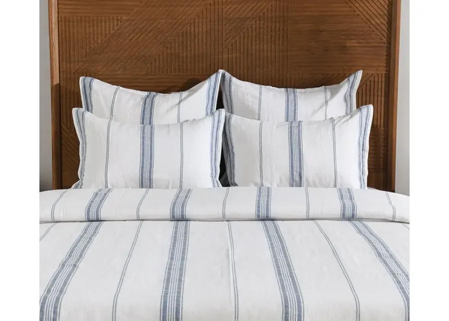 Villa by Classic Home Jayson Stripe Linen Cashmere Duvet Cover - Grey - Queen