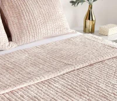 Villa by Classic Home Bari Velvet Quilt - Nude - King