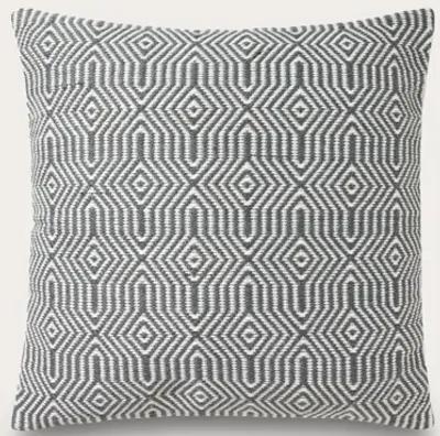 Loloi Woven Geo Throw Pillow Set of 2 - Blue/Ivory