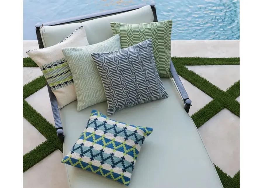 Loloi Woven Geo Throw Pillow Set of 2 - Green/Ivory