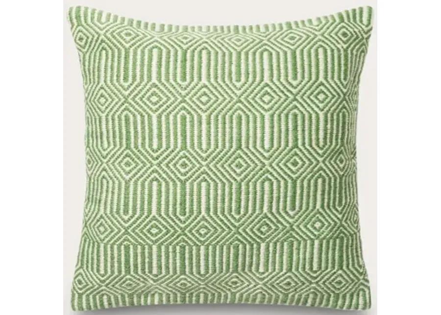 Loloi Woven Geo Throw Pillow Set of 2 - Green/Ivory