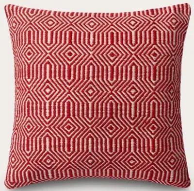 Loloi Woven Geo Throw Pillow Set of 2 - Orange/Ivory