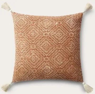 Loloi Diamond Print Throw Pillow Set of 2 - Orange - 13'' x 21''