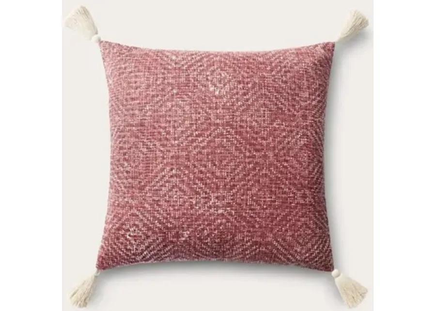 Loloi Diamond Print Throw Pillow Set of 2 - Red - 13'' x 21''