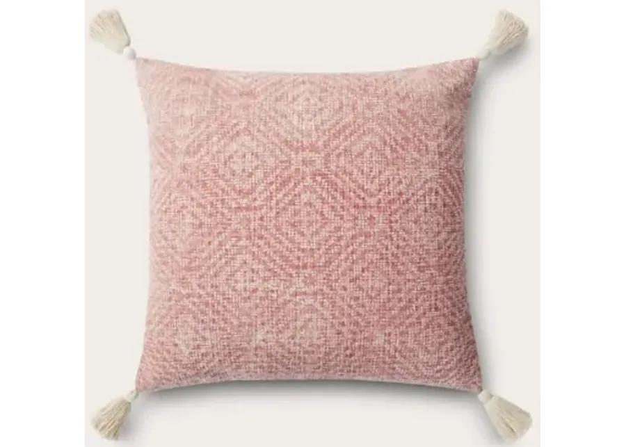 Loloi Diamond Print Throw Pillow Set of 2 - Pink - 22'' x 22''