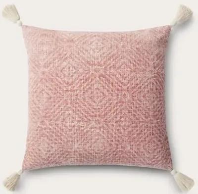 Loloi Diamond Print Throw Pillow Set of 2 - Red - 22'' x 22''