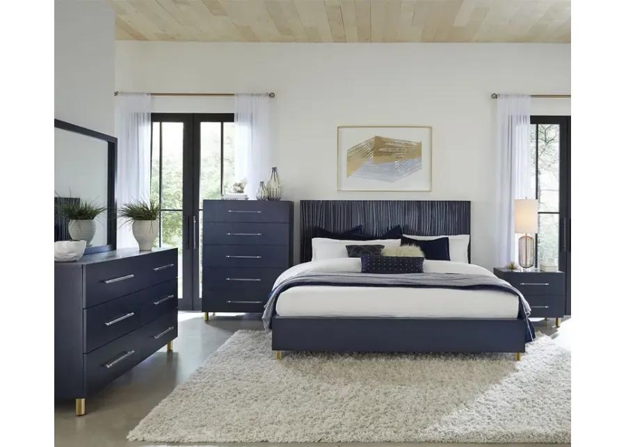 Modus Furniture Argento Oak Platform Bed - Navy - Queen