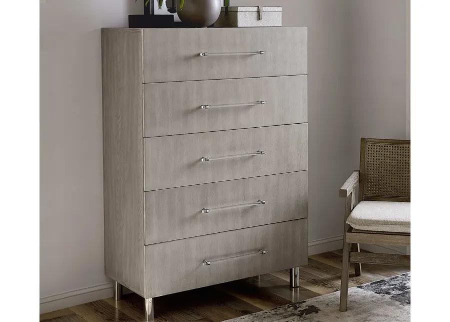 Modus Furniture Argento Oak 5-Drawer Chest - Misty Grey