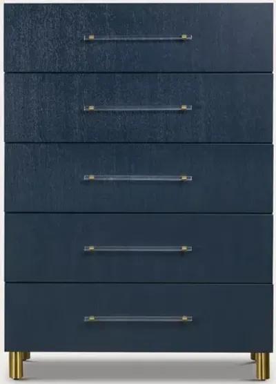 Modus Furniture Argento Oak 5-Drawer Chest - Navy