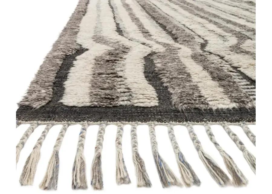 Loloi Khalid Stone Charcoal Area Rug Handcrafted - 6' x 9'