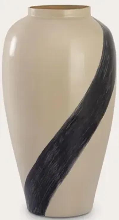 Elk Home Brushstroke Cream Vase - Large