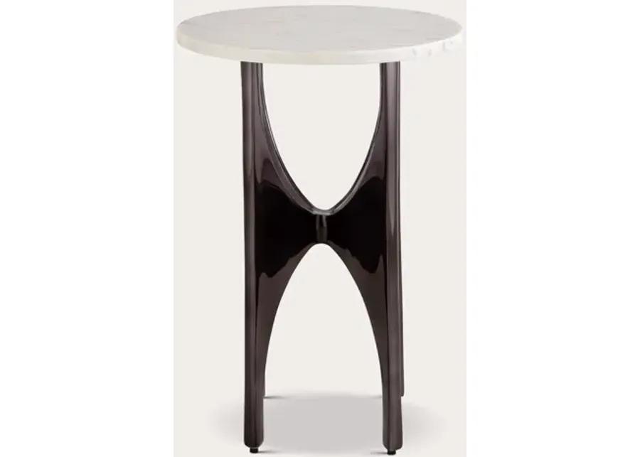 Elk Home Elroy White Marble Accent Table - Black