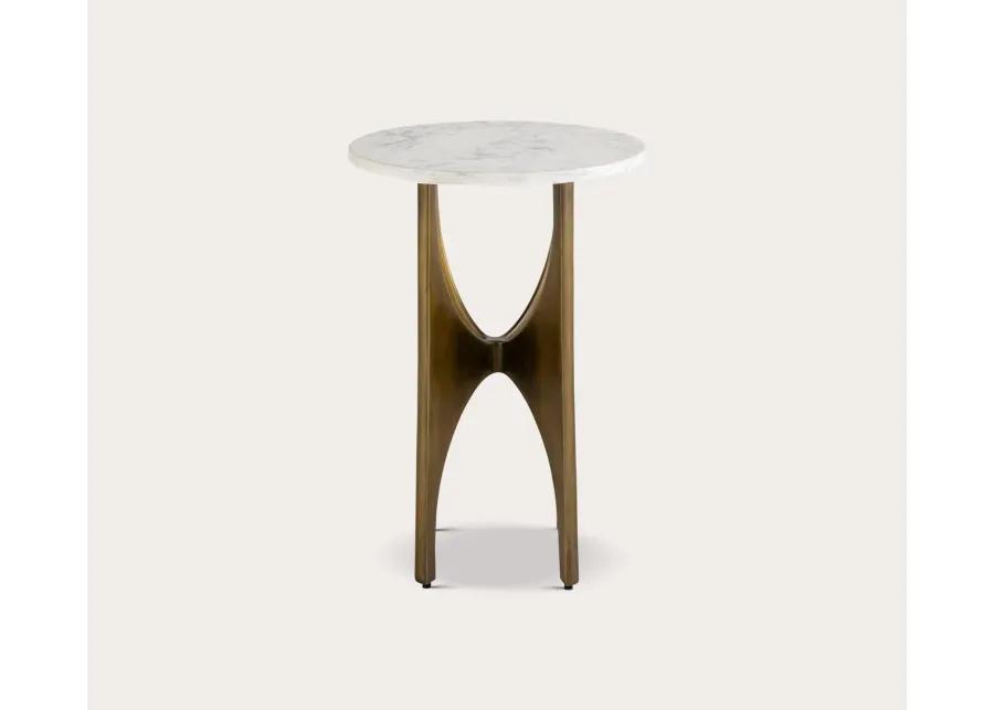 Elk Home Elroy White Marble Accent Table - Brass