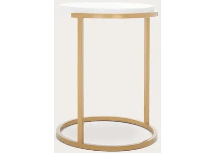 Safavieh Rosabelle Accent Table - White Marble/Gold