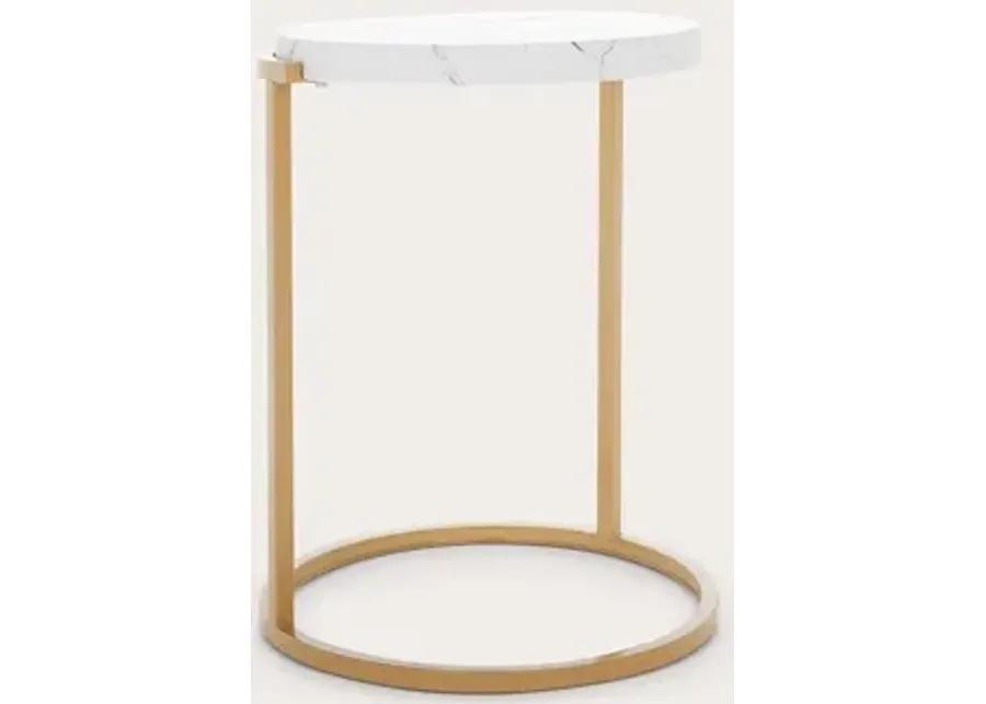 Safavieh Rosabelle Accent Table - White Marble/Gold