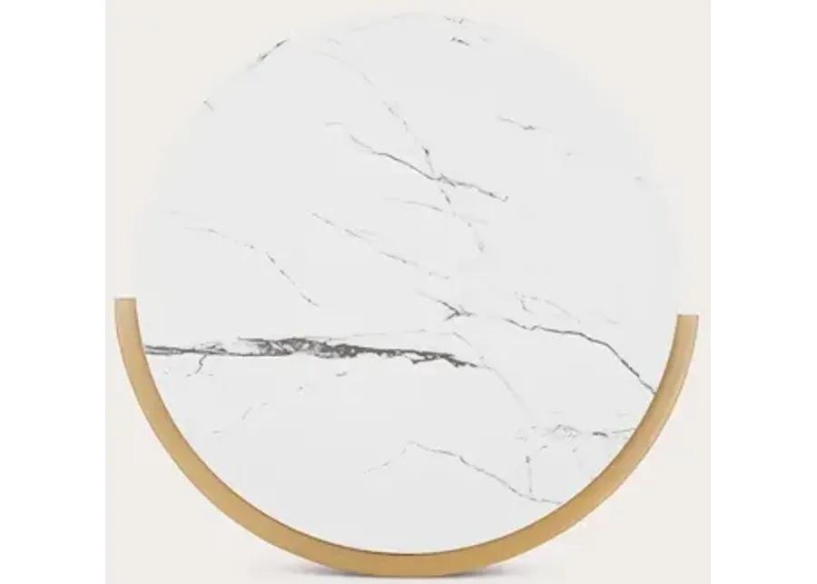 Safavieh Rosabelle Accent Table - White Marble/Gold