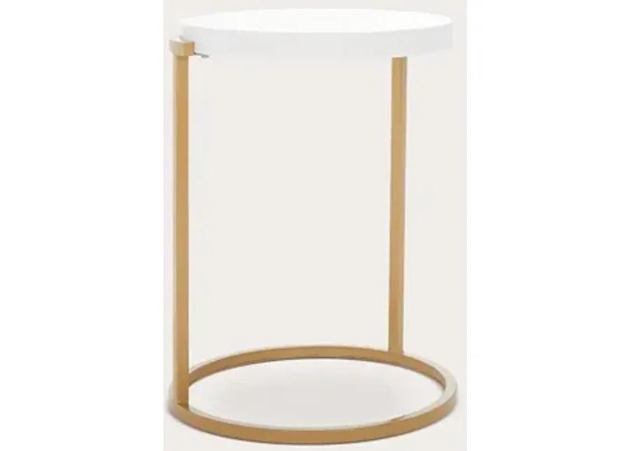 Safavieh Rosabelle Accent Table - White Marble/Gold