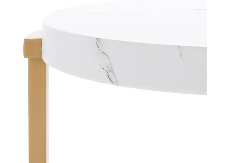 Safavieh Rosabelle Accent Table - White Marble/Gold