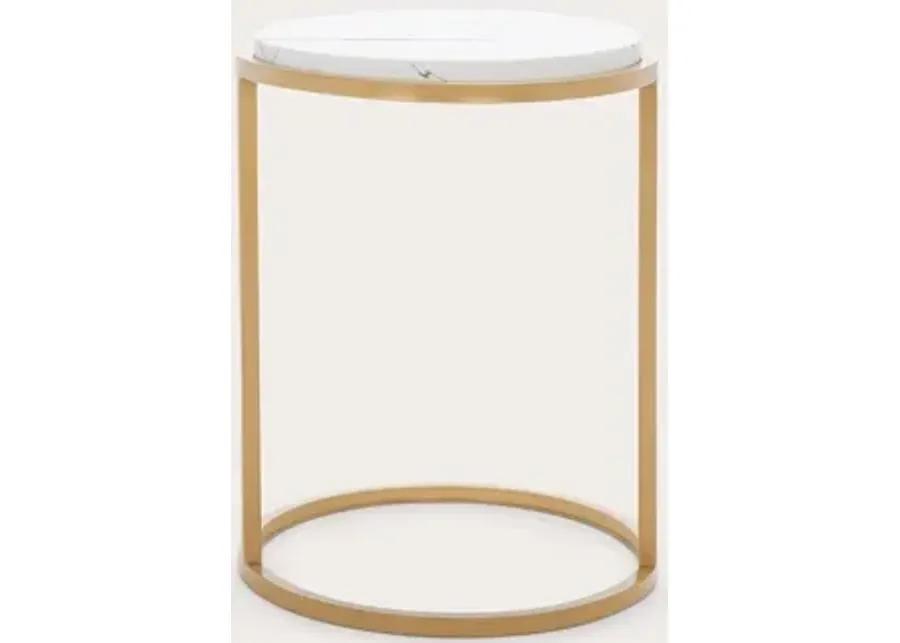 Safavieh Rosabelle Accent Table - White Marble/Gold