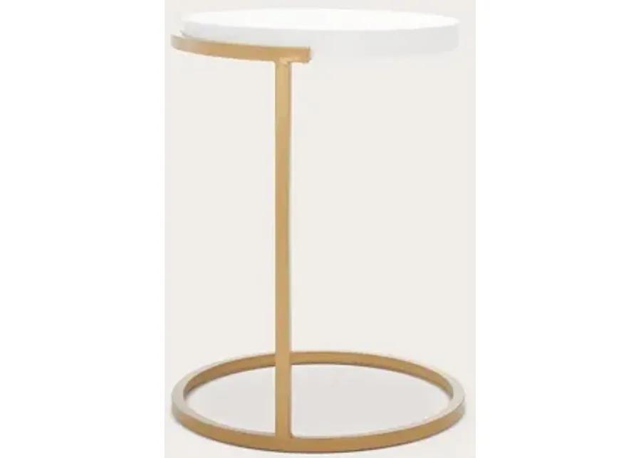 Safavieh Rosabelle Accent Table - White Marble/Gold