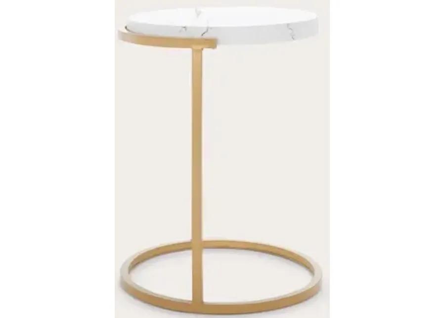 Safavieh Rosabelle Accent Table - White Marble/Gold