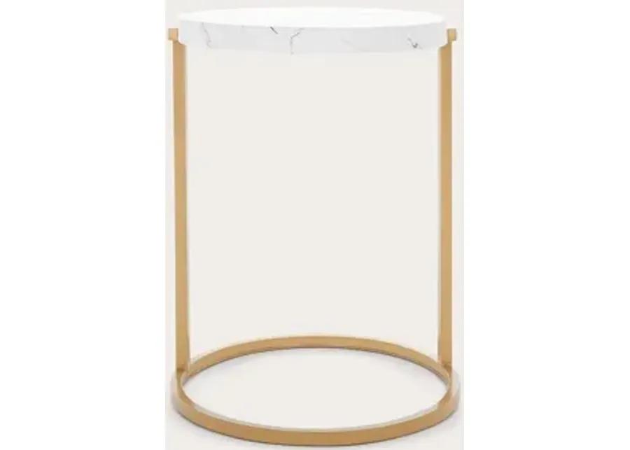 Safavieh Rosabelle Accent Table - White Marble/Gold