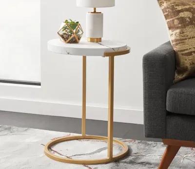 Safavieh Rosabelle Accent Table - White Marble/Gold