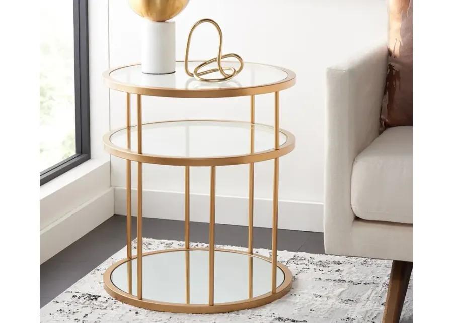 Safavieh Layta 3-Shelf Accent Table - Gold/Clear