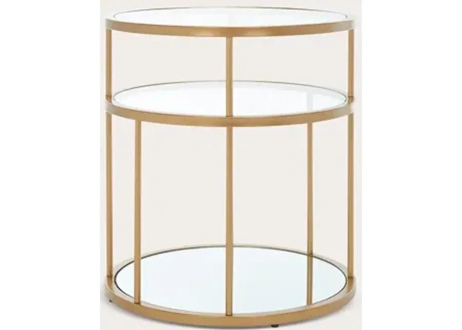 Safavieh Layta 3-Shelf Accent Table - Gold/Clear