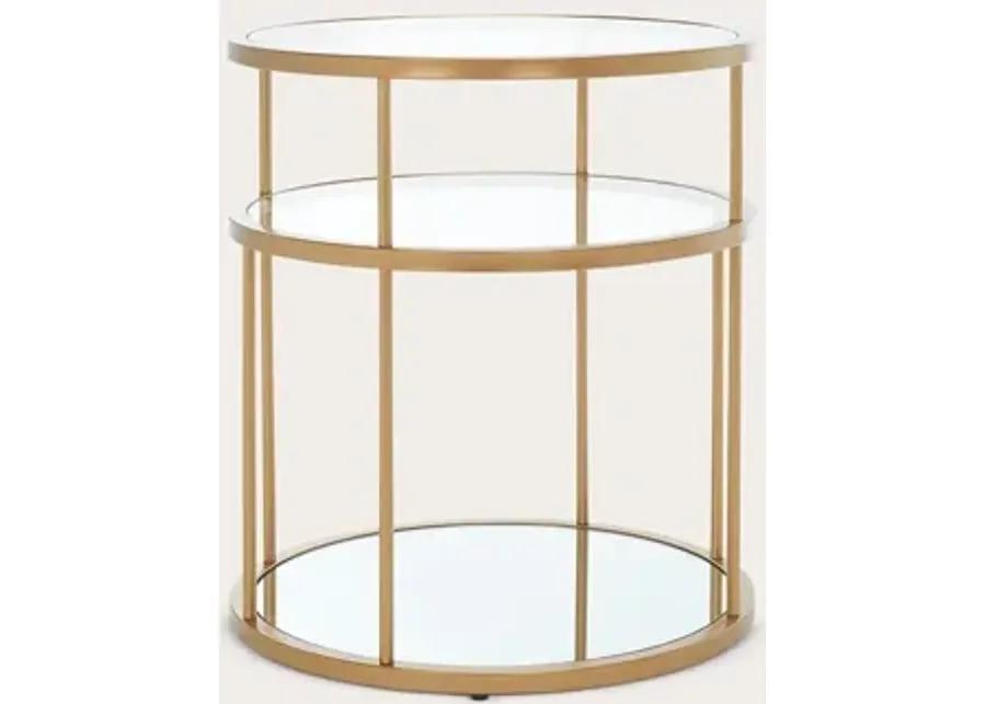 Safavieh Layta 3-Shelf Accent Table - Gold/Clear